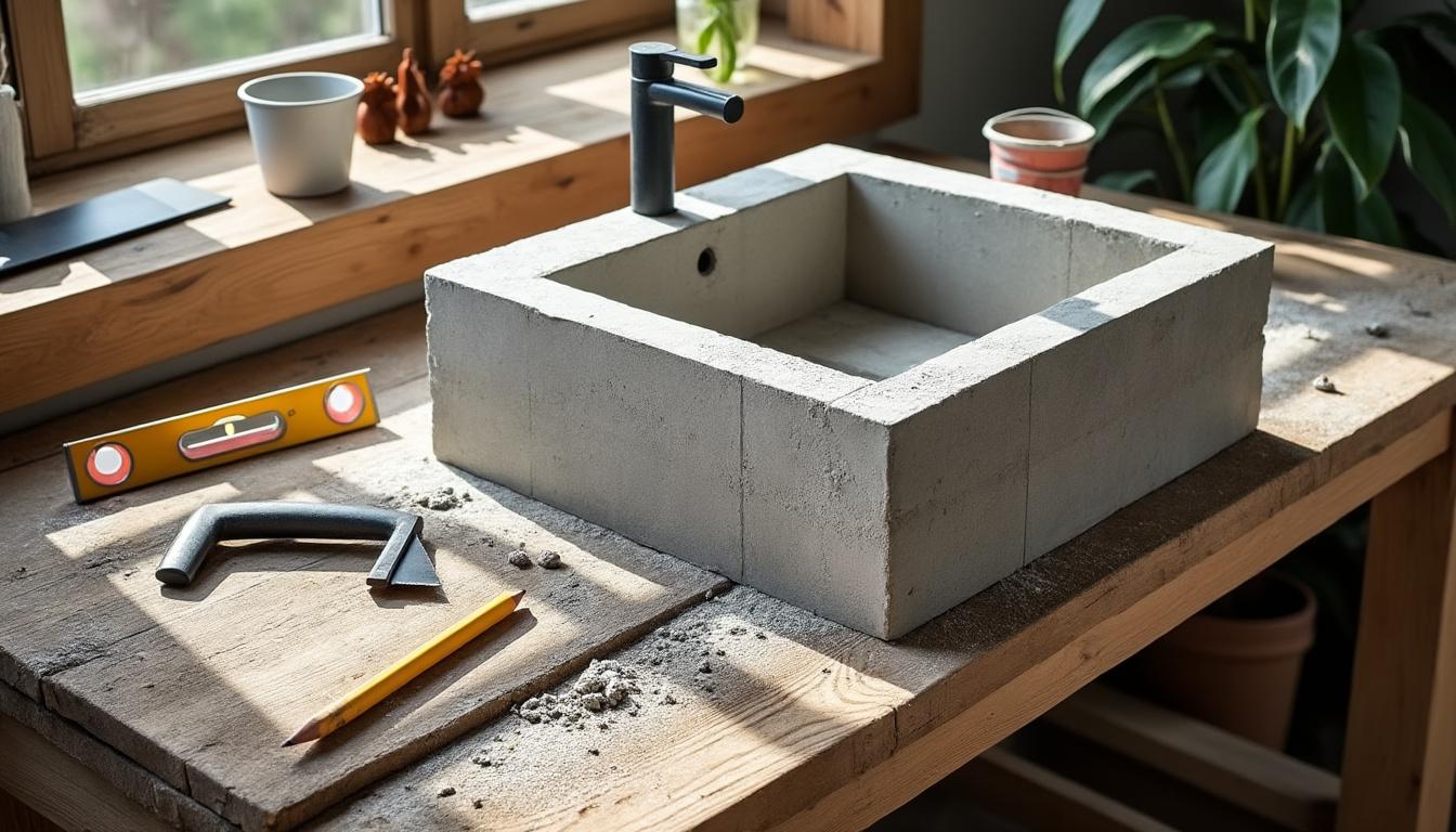 découvrez notre guide pratique pour concevoir facilement une vasque personnalisée en utilisant des blocs de béton cellulaire, alliant créativité et solidité.