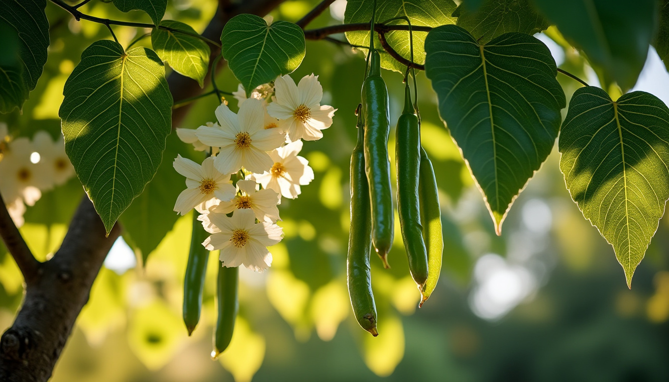 découvrez le catalpa, un arbre ornemental apprécié pour ses grandes feuilles en forme de cœur et ses magnifiques grappes de fleurs blanches. parfait pour embellir jardins et espaces verts.