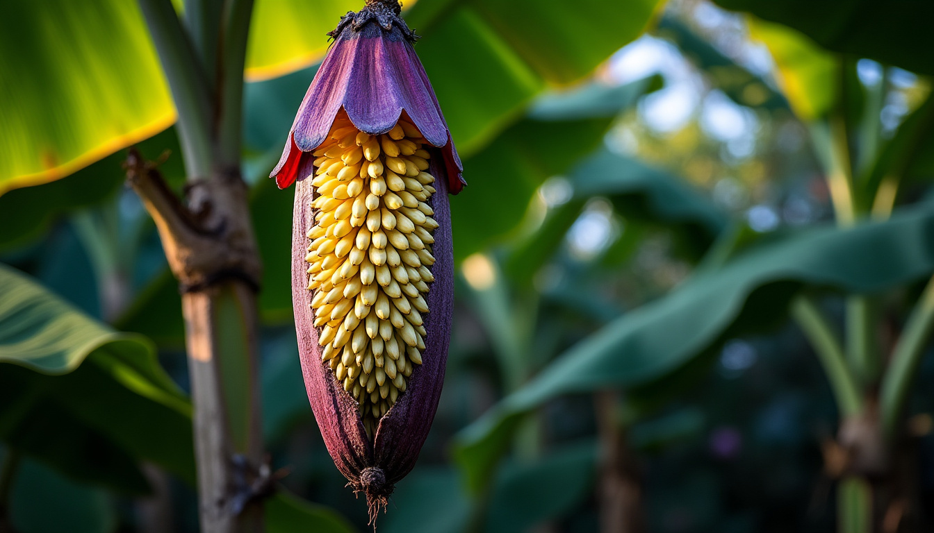 découvrez les magnifiques fleurs de bananier, leurs caractéristiques uniques et leur utilisation en cuisine et en décoration.